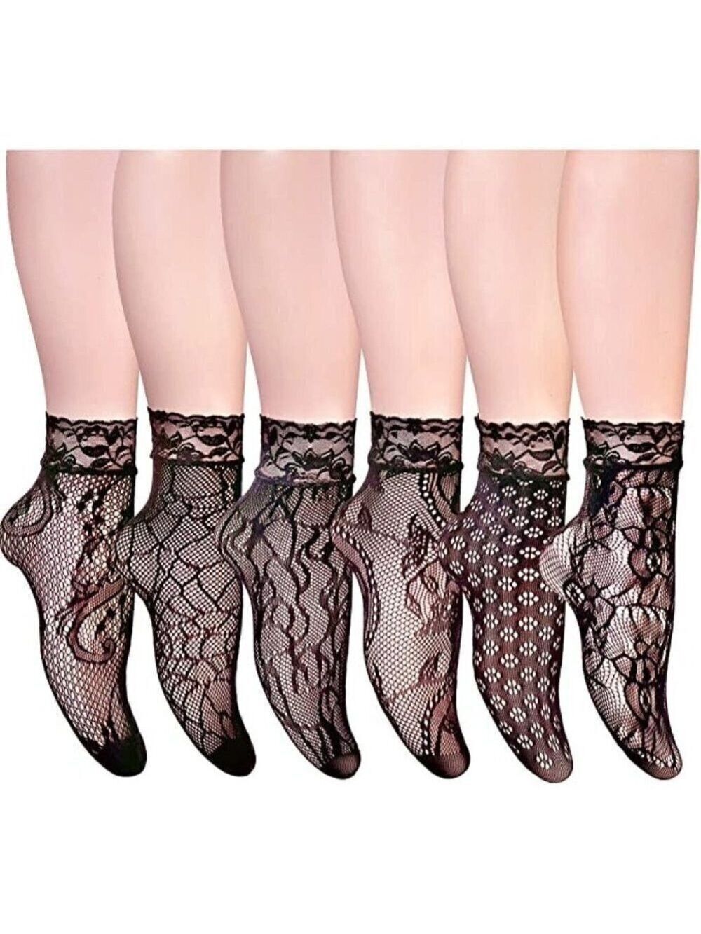 Fishnet Socks Lace Short Ankle Stockings Socks Boots Heels Anklet Dress NWT